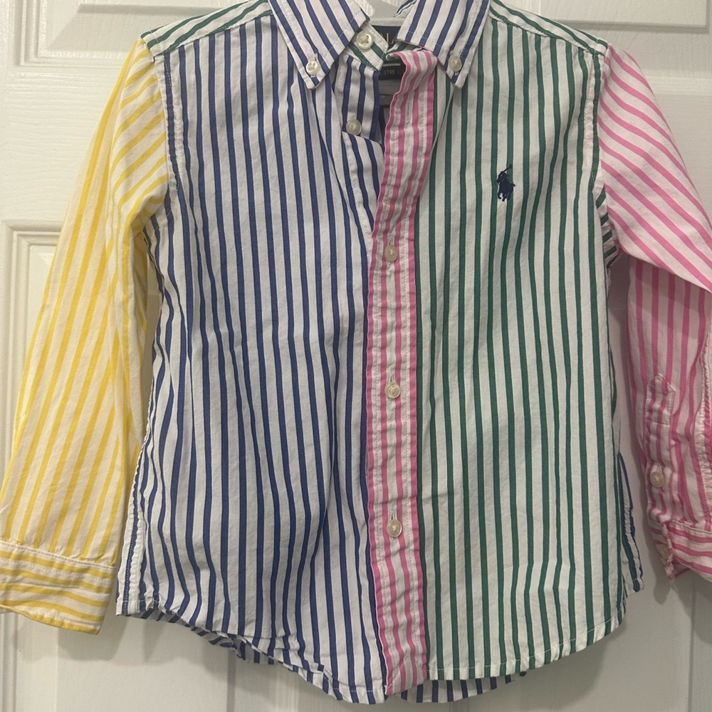 Ralph Lauren Yellow and Blue Button Down Shirt